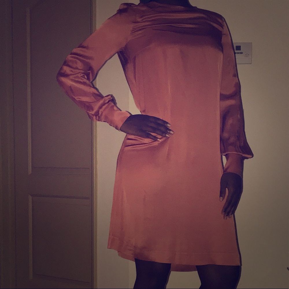Peach Satin Dress